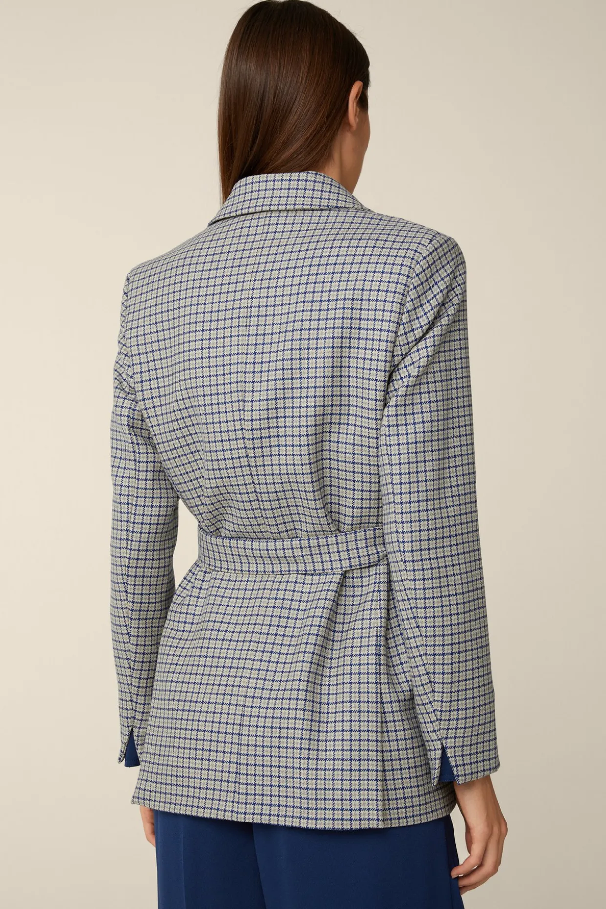 Schurwoll-Long-Blazer Mit Gürtel In