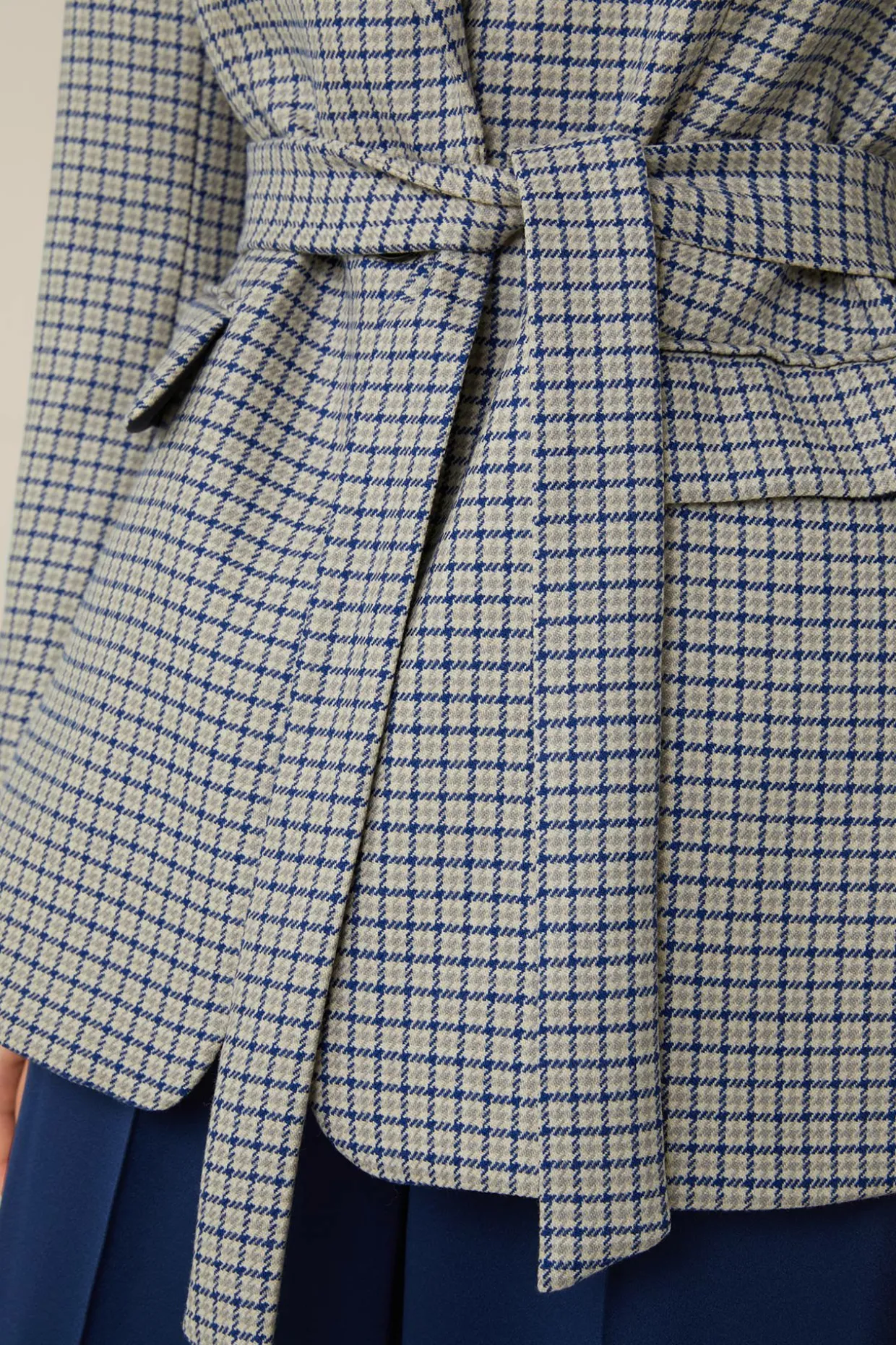 Schurwoll-Long-Blazer Mit Gürtel In