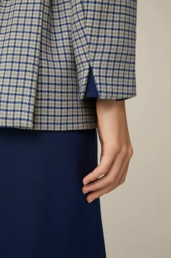 Schurwoll-Long-Blazer Mit Gürtel In