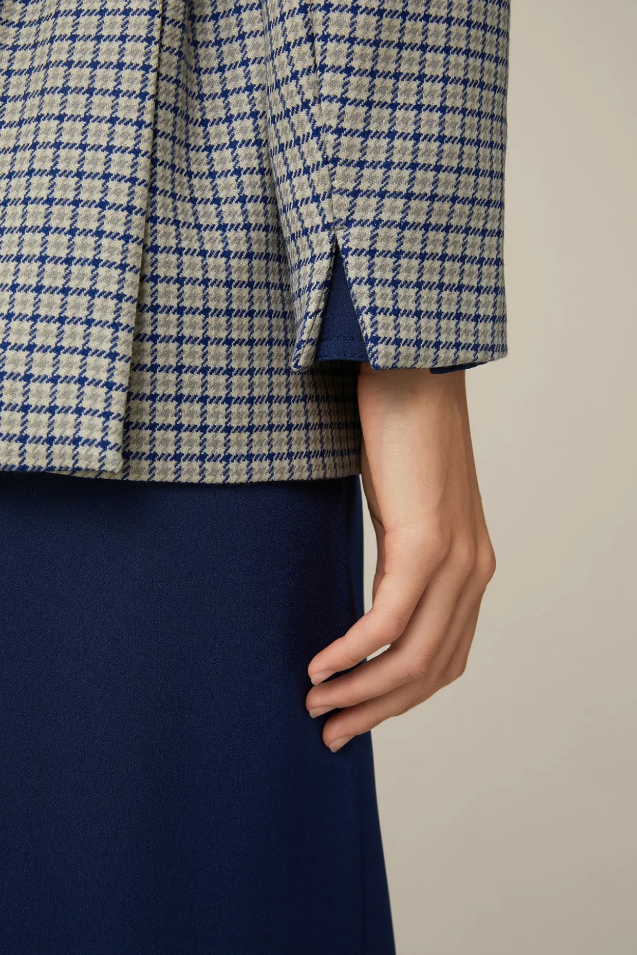Schurwoll-Long-Blazer Mit Gürtel In