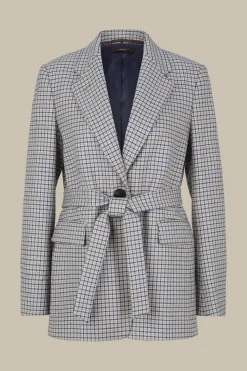 Schurwoll-Long-Blazer Mit Gürtel In