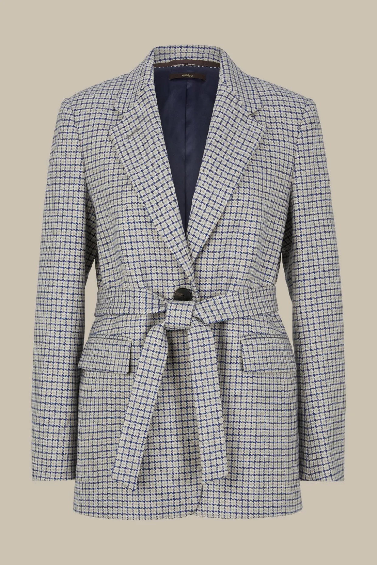 Schurwoll-Long-Blazer Mit Gürtel In