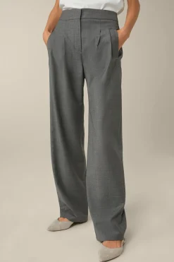 Schurwoll-Marlene-Hose Mit Bundfalte In