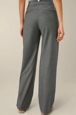 Schurwoll-Marlene-Hose Mit Bundfalte In