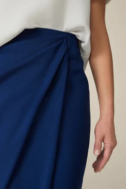 Schurwoll-Midirock Mit Wickeldetail In