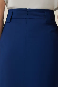 Schurwoll-Midirock Mit Wickeldetail In