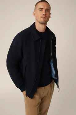 Schurwollmix-Blouson Stilo Mit Hemdkragen In