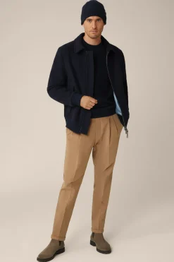 Schurwollmix-Blouson Stilo Mit Hemdkragen In