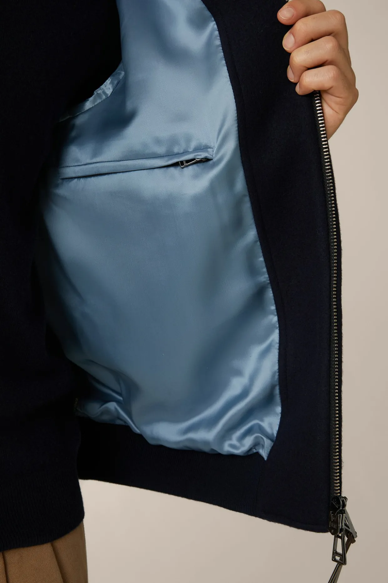Schurwollmix-Blouson Stilo Mit Hemdkragen In