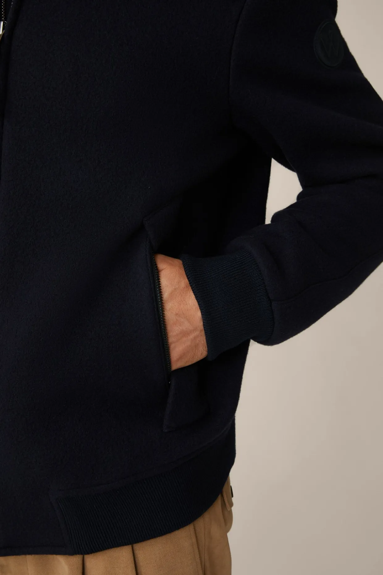 Schurwollmix-Blouson Stilo Mit Hemdkragen In