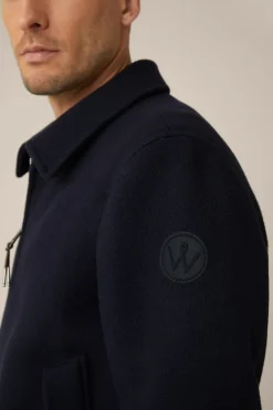 Schurwollmix-Blouson Stilo Mit Hemdkragen In