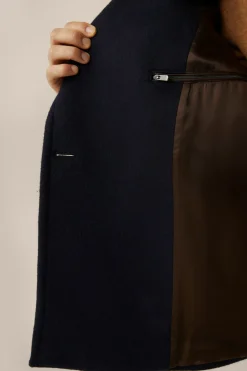 Schurwollmix-Caban-Jacke Cabon Mit Reverskragen In