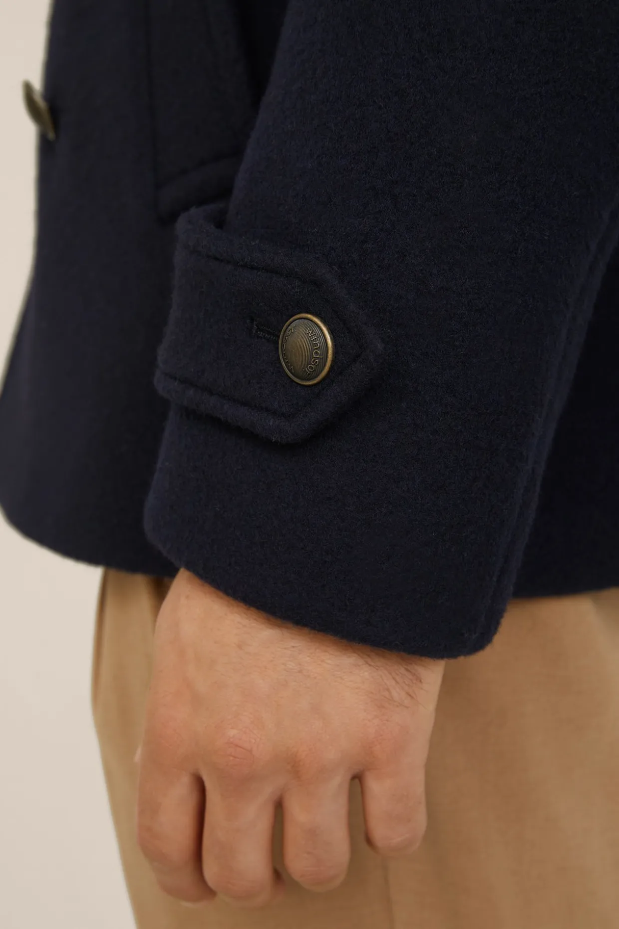 Schurwollmix-Caban-Jacke Cabon Mit Reverskragen In