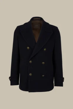 Schurwollmix-Caban-Jacke Cabon Mit Reverskragen In