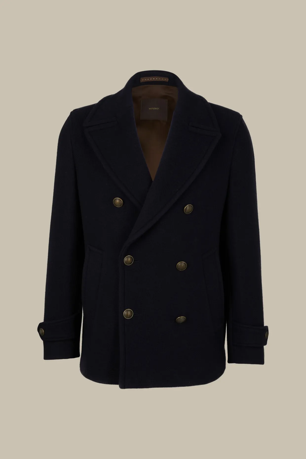 Schurwollmix-Caban-Jacke Cabon Mit Reverskragen In