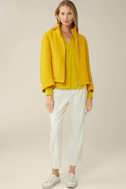 Schurwollmix-Cape-Jacke Mit Struktur In
