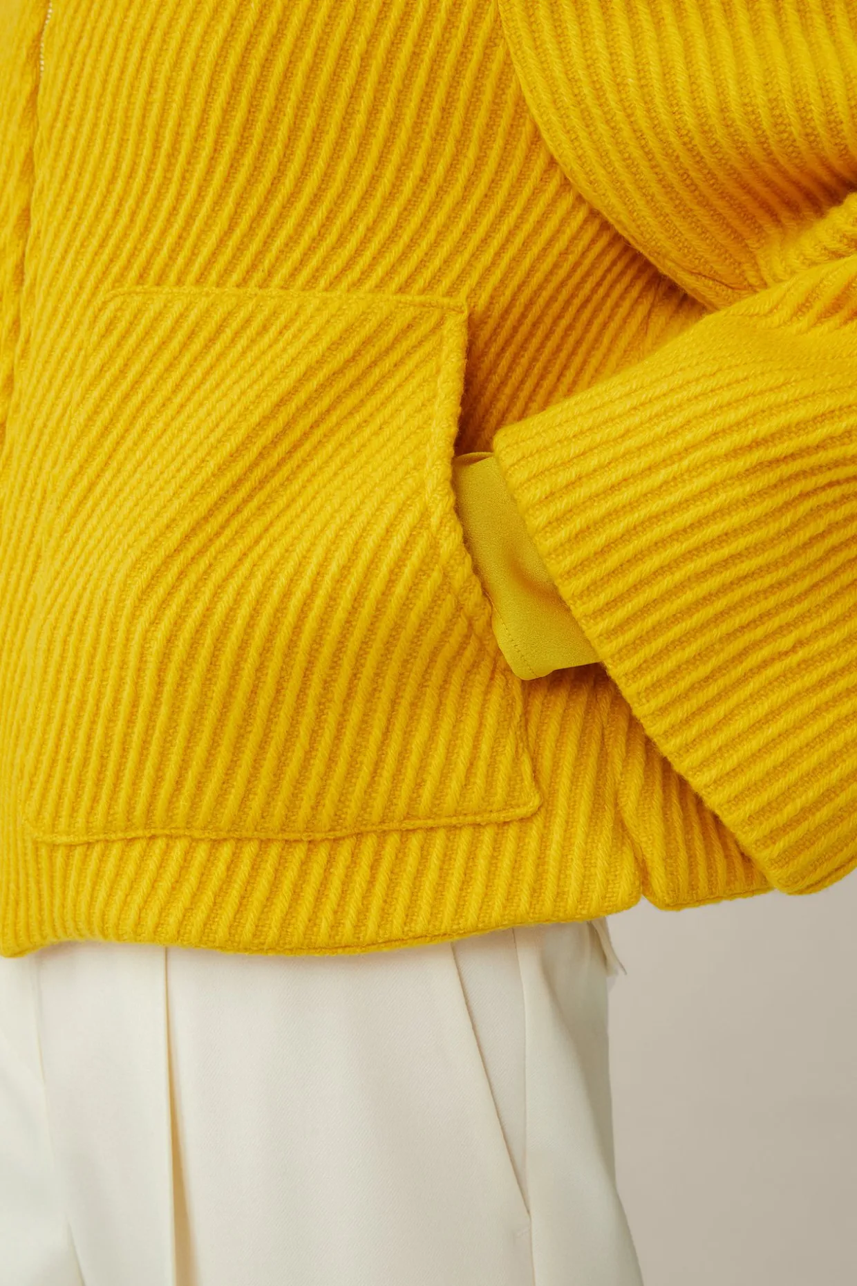 Schurwollmix-Cape-Jacke Mit Struktur In
