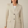Schurwollmix-Twill-Long-Blazer In