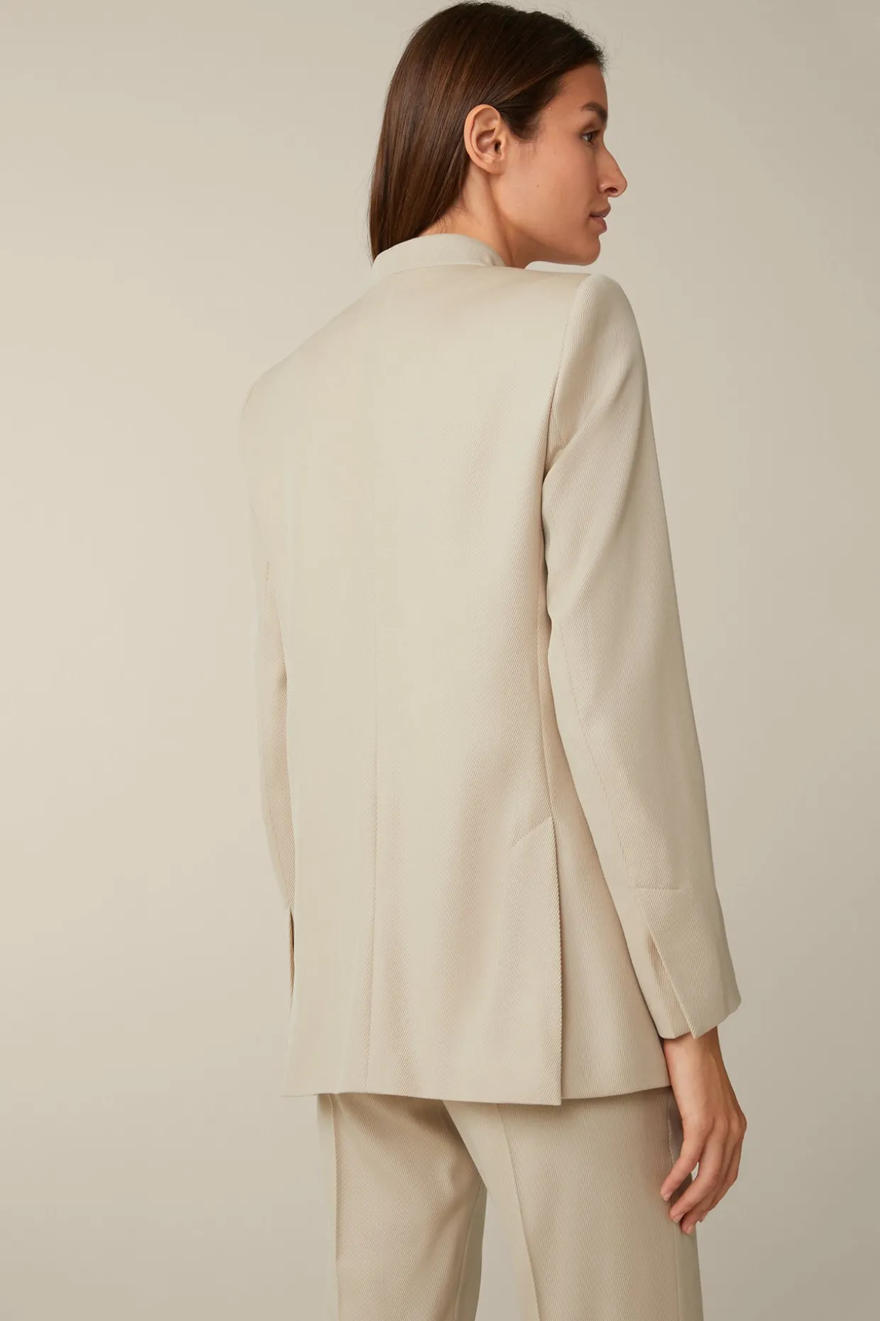 Schurwollmix-Twill-Long-Blazer In
