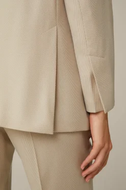 Schurwollmix-Twill-Long-Blazer In
