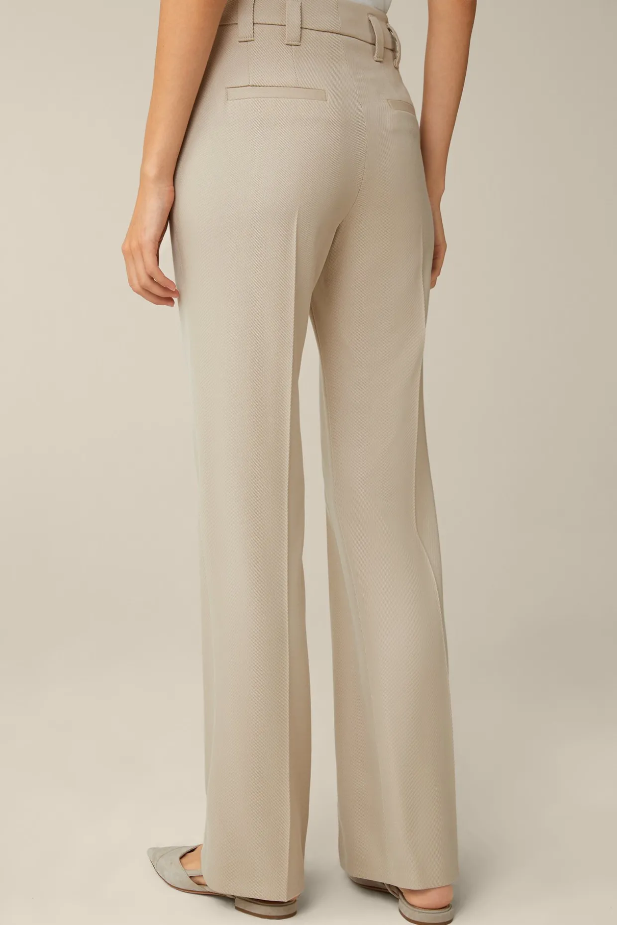Schurwollmix-Twill-Marlene-Hose In