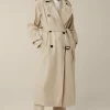 Schurwollmix-Twill-Trenchcoat In