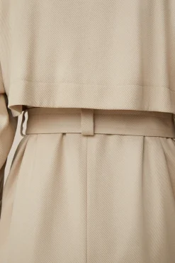 Schurwollmix-Twill-Trenchcoat In