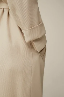 Schurwollmix-Twill-Trenchcoat In