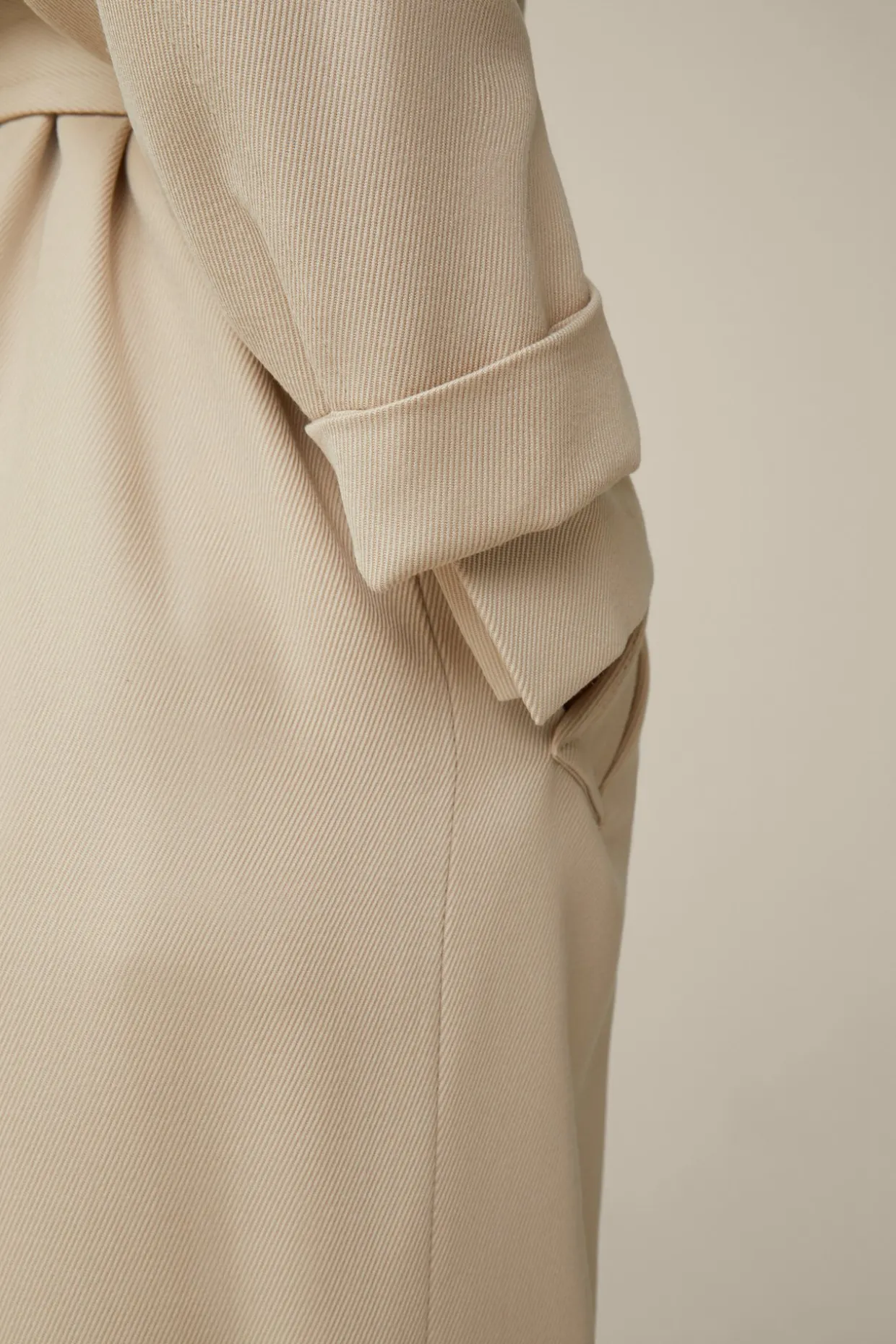 Schurwollmix-Twill-Trenchcoat In