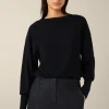 Schurwoll-Ripp-Strick-Pullover Mit Seide In