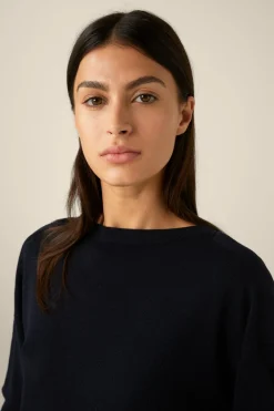 Schurwoll-Ripp-Strick-Pullover Mit Seide In