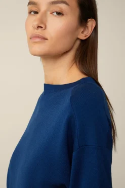 Schurwoll-Ripp-Strick-Pullover Mit Seide In