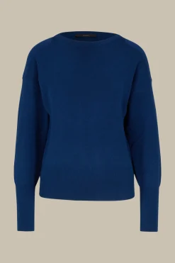 Schurwoll-Ripp-Strick-Pullover Mit Seide In