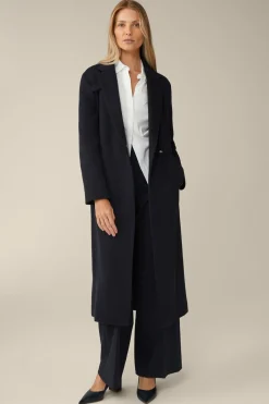Schurwoll-Roben-Mantel Mit Cashmere In