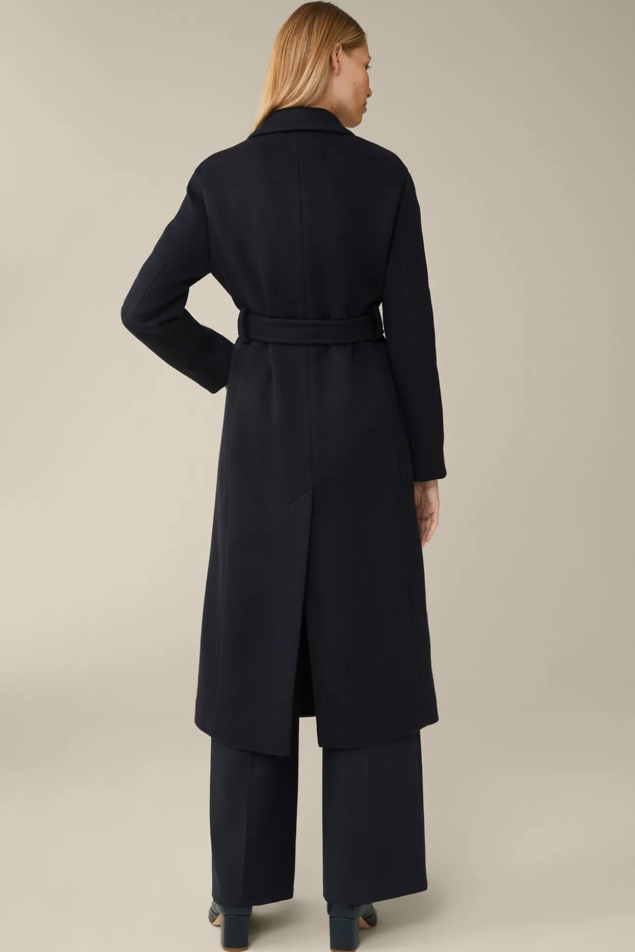 Schurwoll-Roben-Mantel Mit Cashmere In