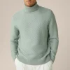 Schurwoll-Rollkragen-Pullover Amilo Mit Cashmere In Strukturiert
