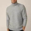 Schurwoll-Rollkragen-Pullover Amilo Mit Cashmere In Strukturiert