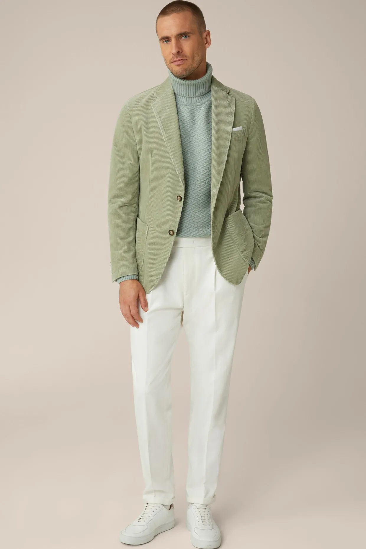 Schurwoll-Rollkragen-Pullover Amilo Mit Cashmere In Strukturiert