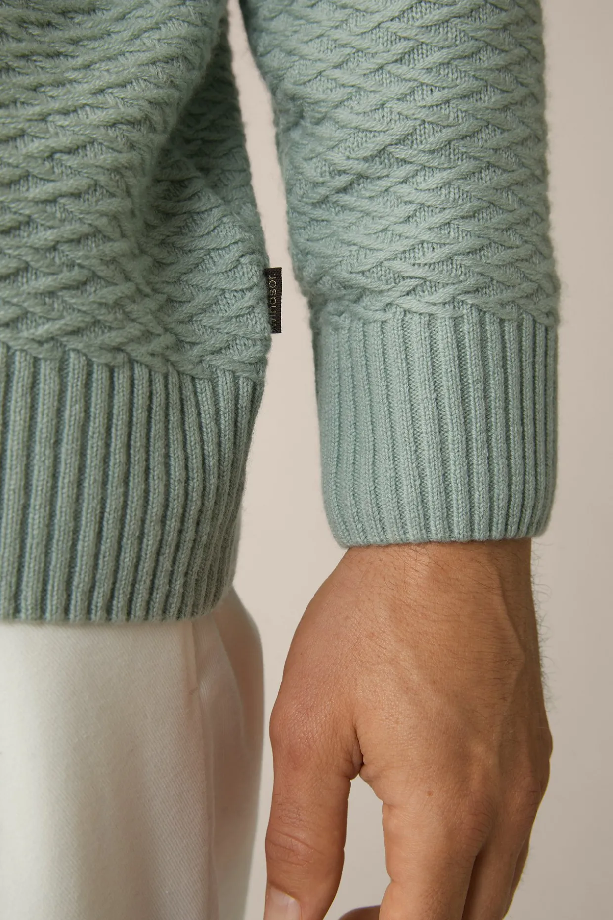 Schurwoll-Rollkragen-Pullover Amilo Mit Cashmere In Strukturiert