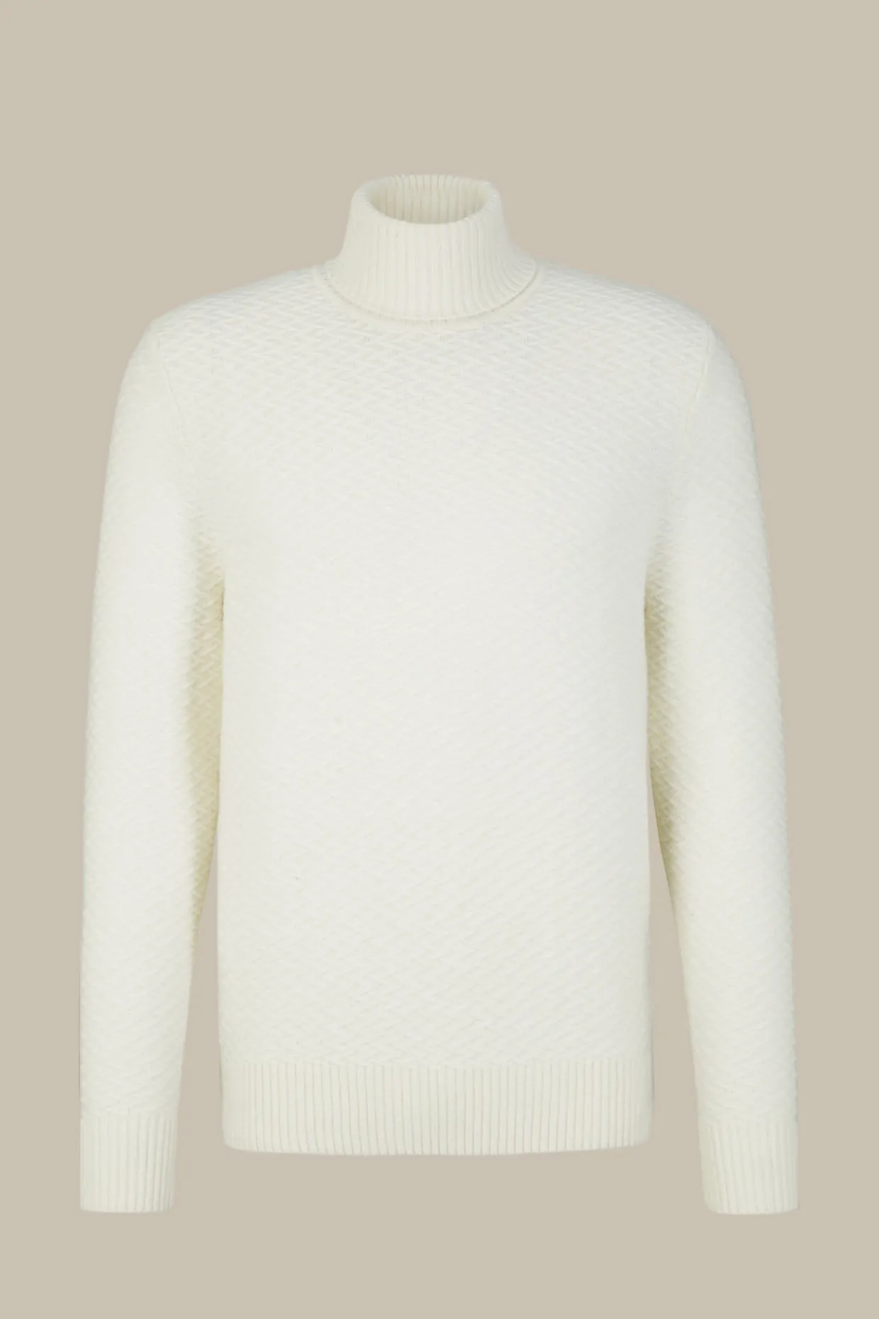 Schurwoll-Rollkragen-Pullover Amilo Mit Cashmere In Strukturiert