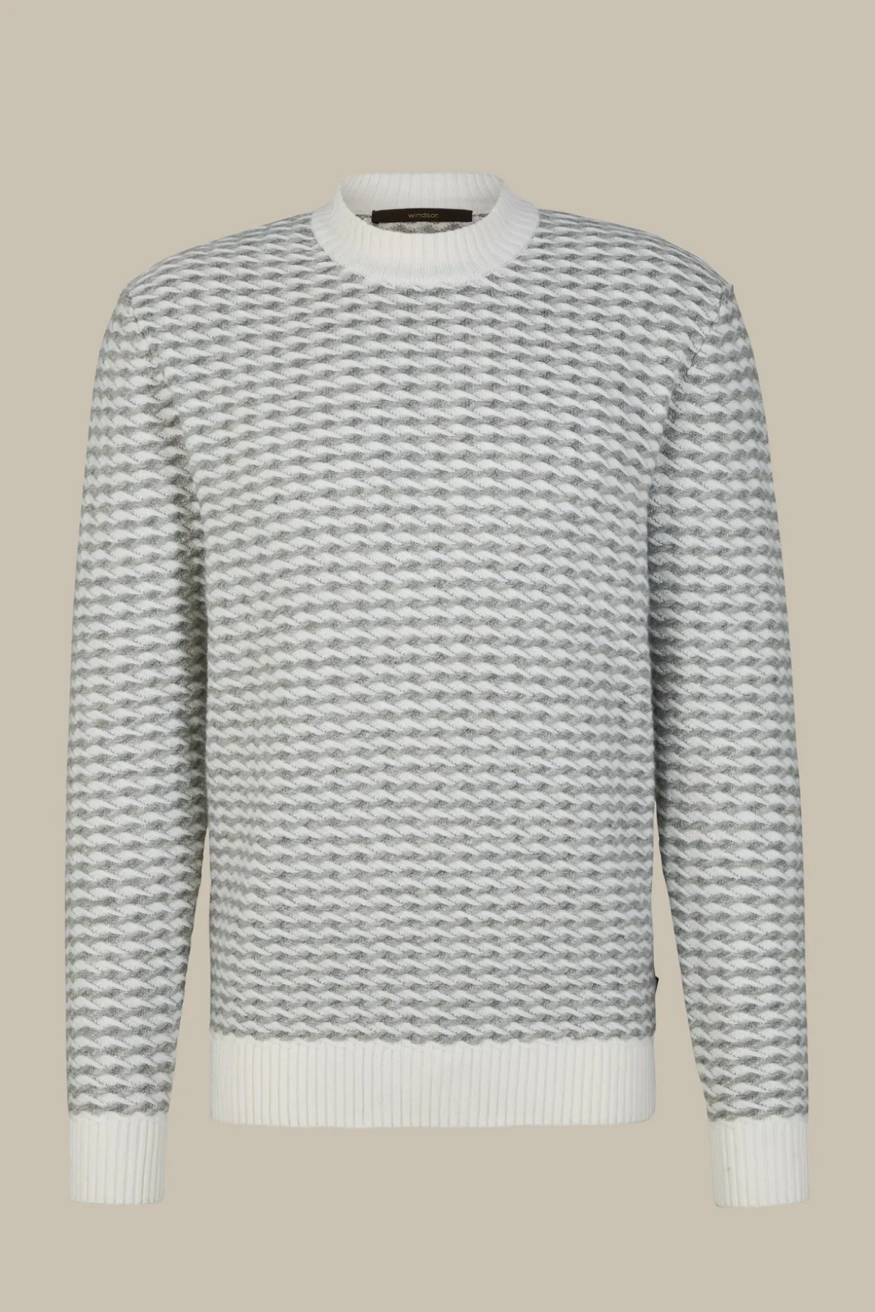 Schurwoll-Rundhals-Pullover Amilo Mit Cashmere In Strukturiert