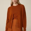 Schurwoll-Seidenmix-Cardigan In Kupfer