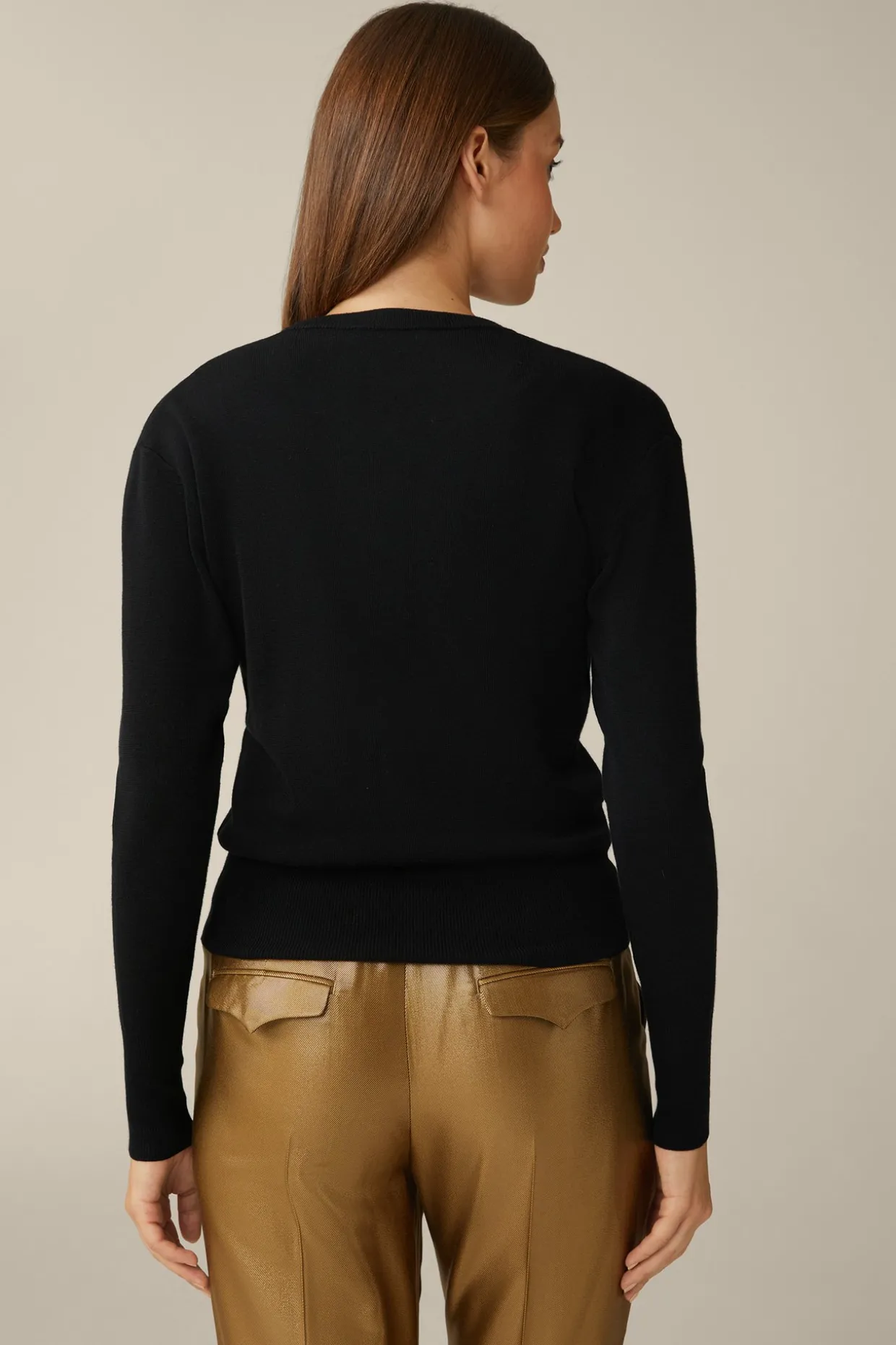 Schurwoll-Seidenmix-Cardigan In