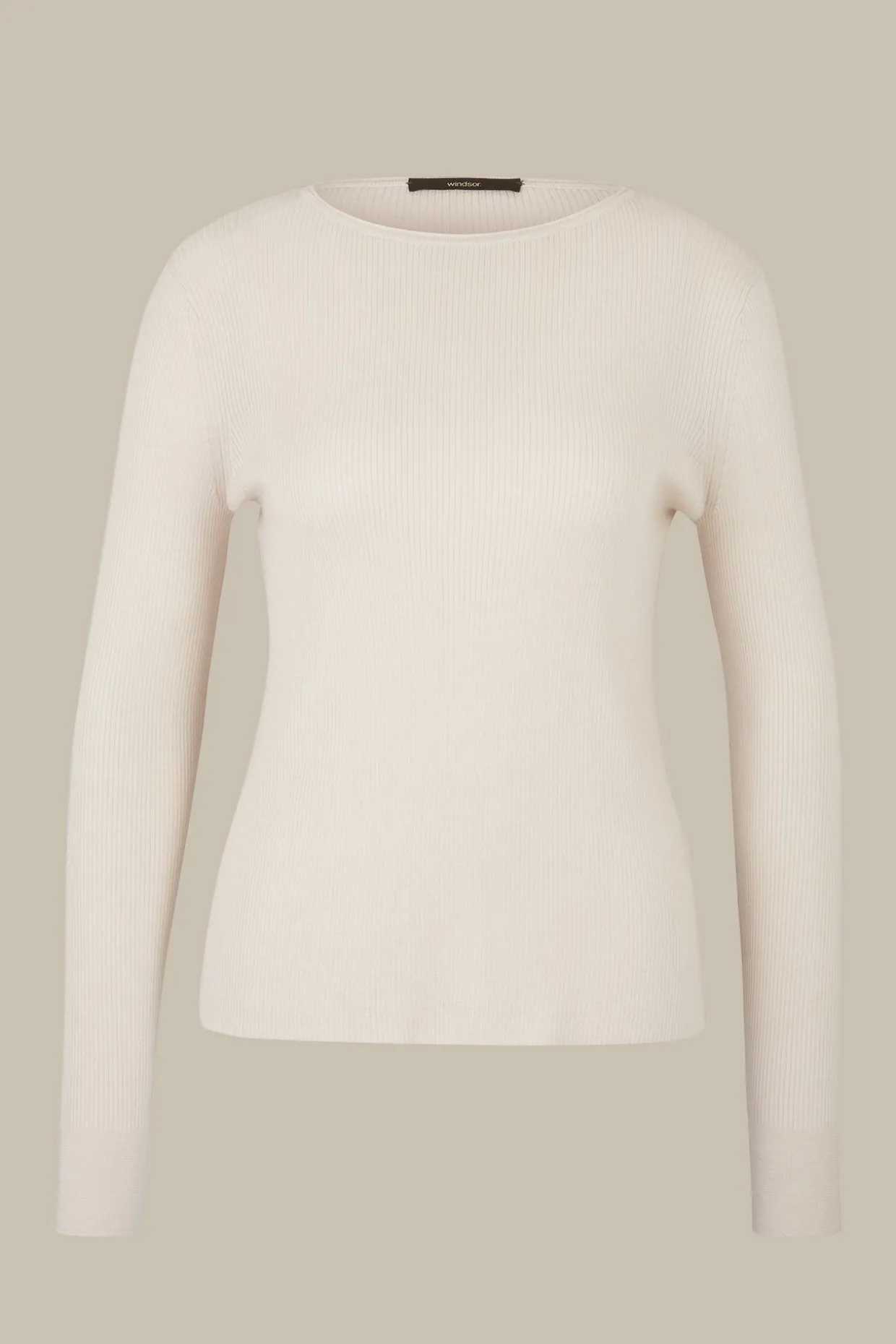 Schurwoll-Seidenmix-Langarm-Shirt In