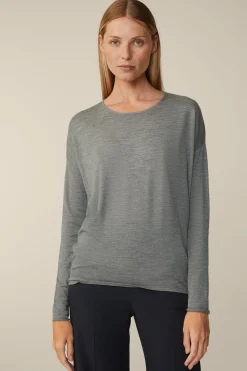 Schurwoll-Seidenmix-Pullover In