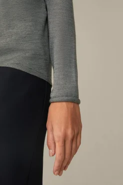 Schurwoll-Seidenmix-Pullover In