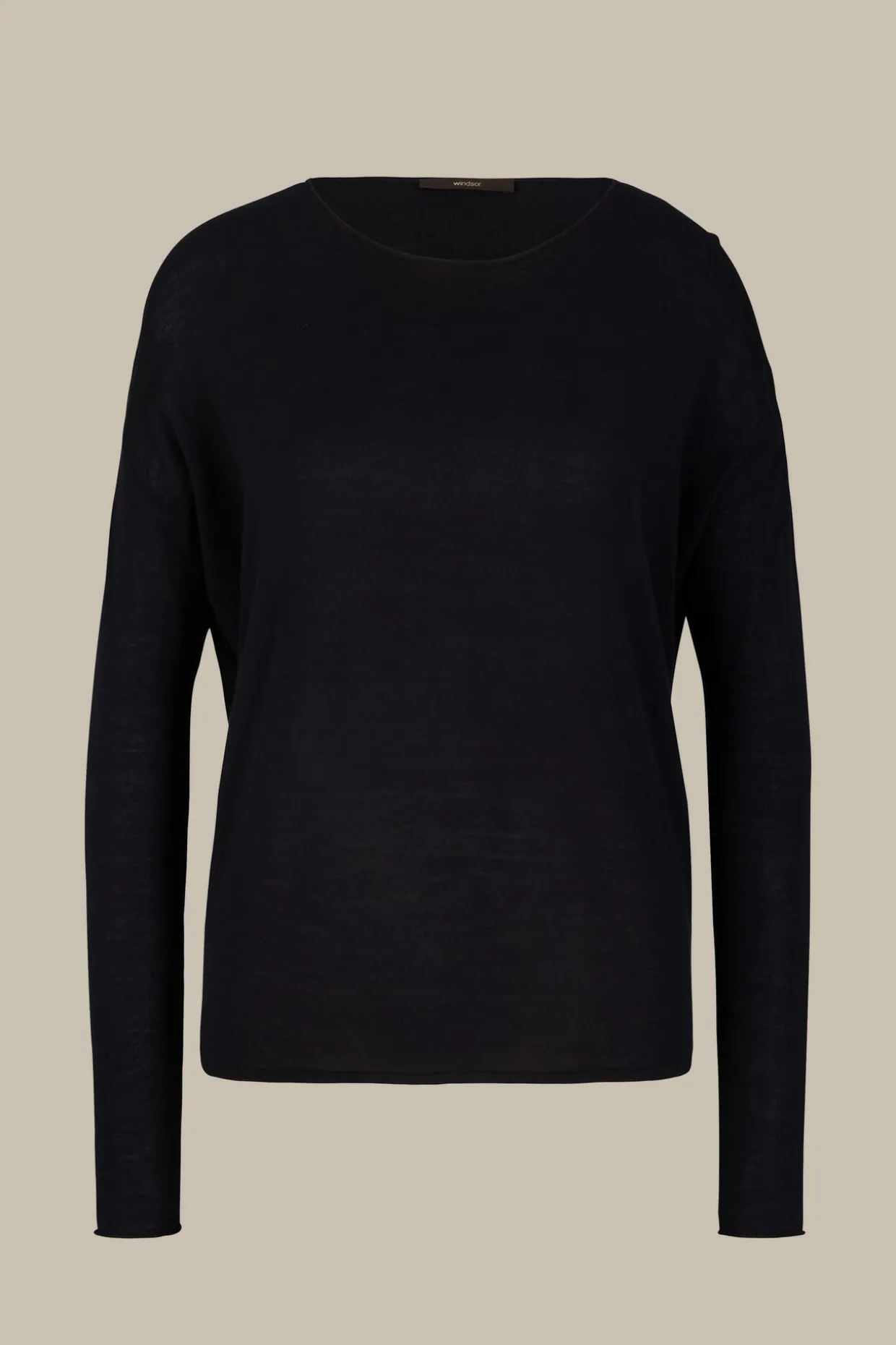 Schurwoll-Seidenmix-Pullover In