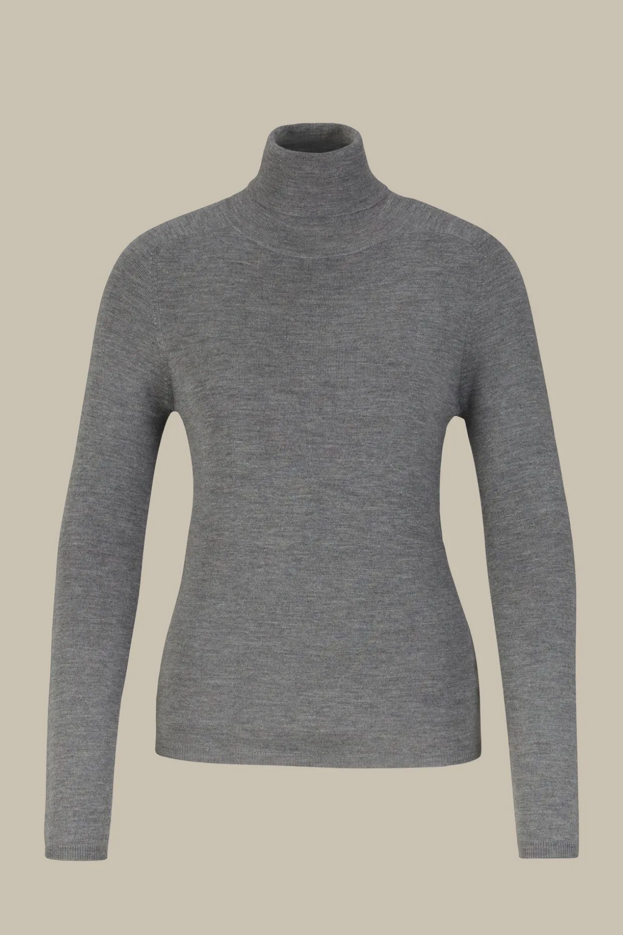 Schurwoll-Seidenmix-Rollkragen-Pullover In