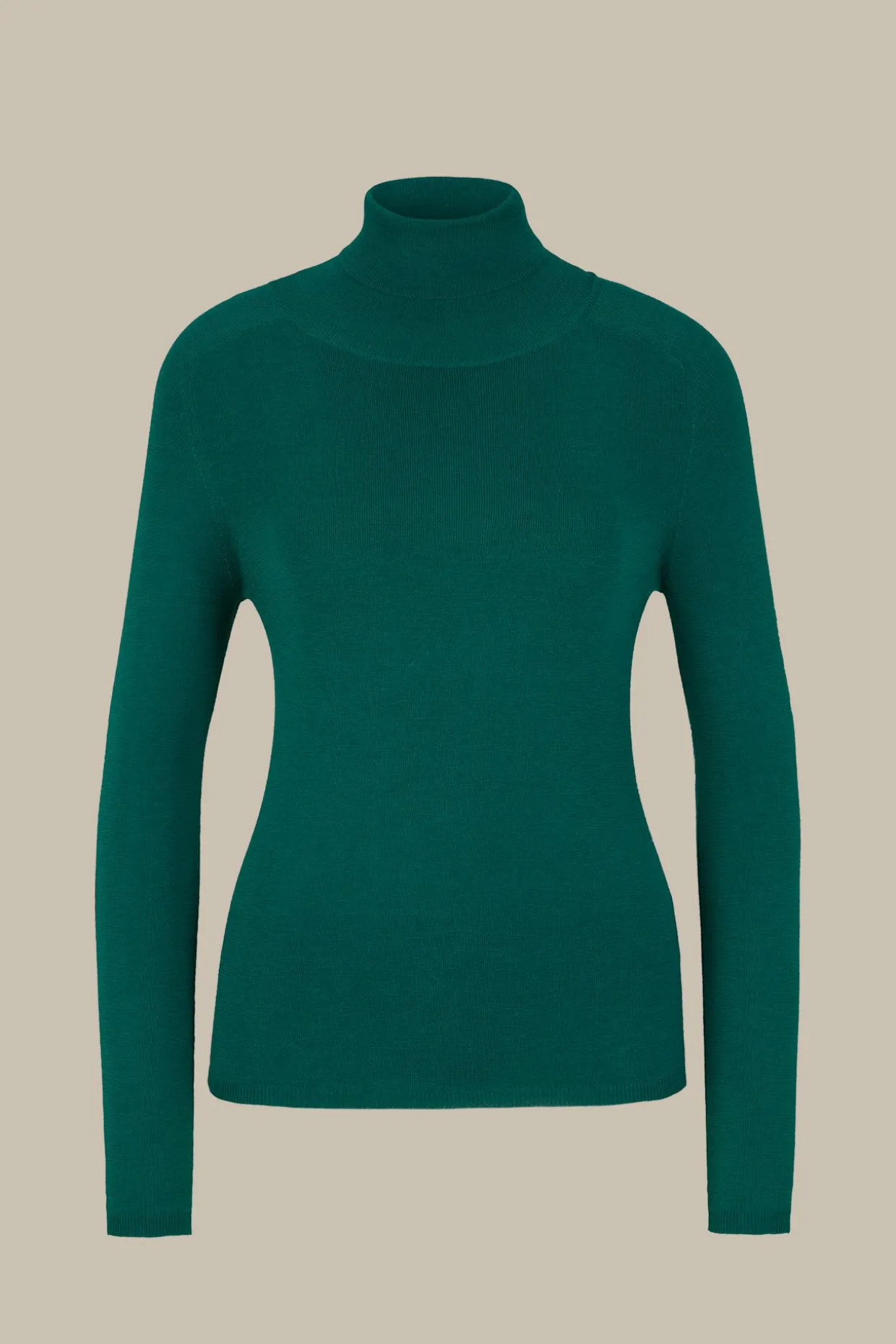 Schurwoll-Seidenmix-Rollkragen-Pullover In