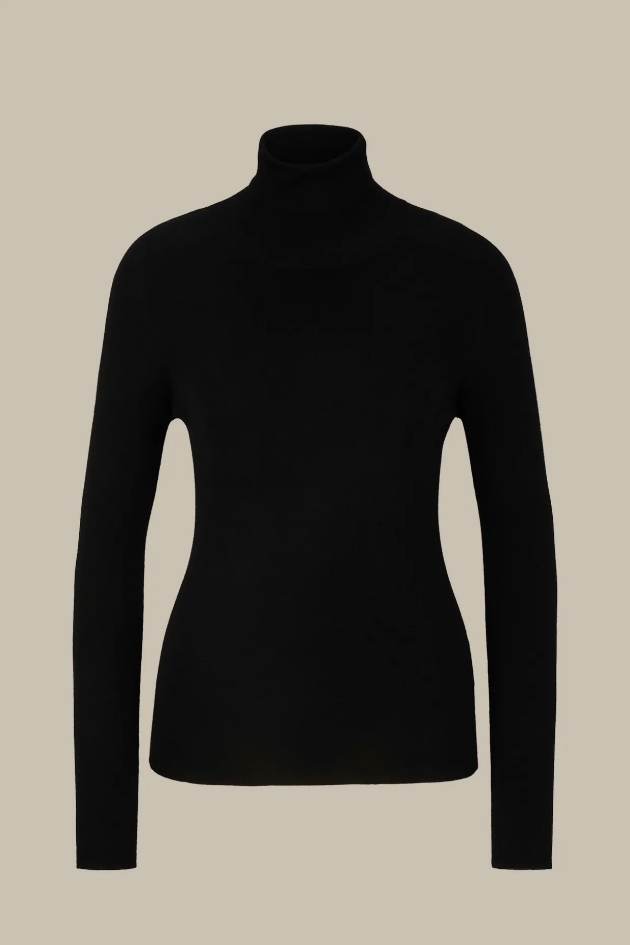 Schurwoll-Seidenmix-Rollkragen-Pullover In